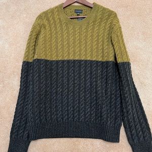 Club Monaco green and dark grey sweater